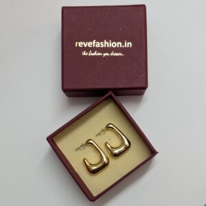 Modernist Geometric Gold Hoops