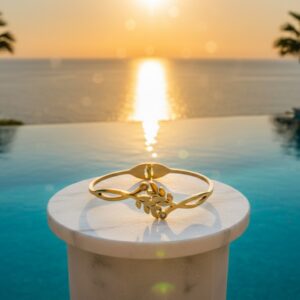 Rose-Gold Tone Imitation Bracelet with Crystal Accents