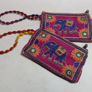 Kutch Heritage Elephant Hand-Embroidered Pouch